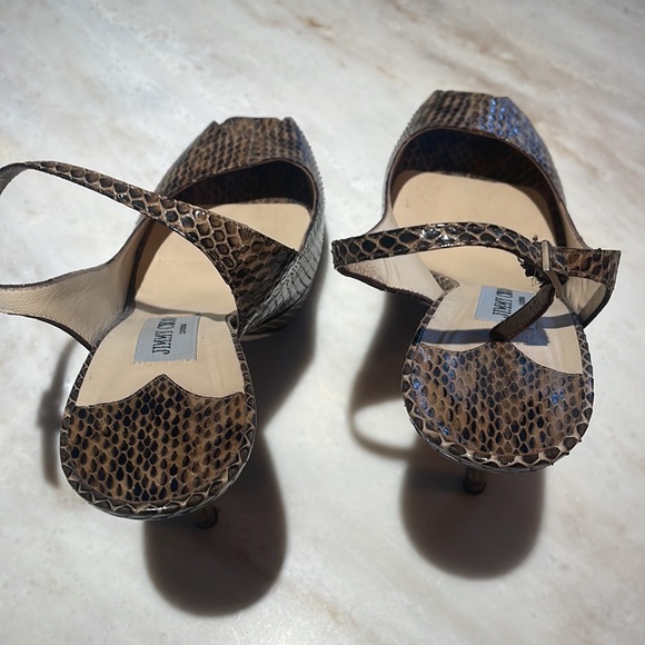 Jimmy Choo Slingback Peep toe Snakeskin Stilettos. Size 40 - Picture 9 of 9